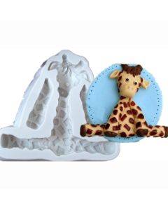 2 PCS 3D Animal Shape Silicone Form Fondant Cake Biscuit Molds(Giraffe)