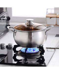 Si Gang 24CM Stainless Steel Drum-shaped Large-capacity Extra Thick Soup Pot