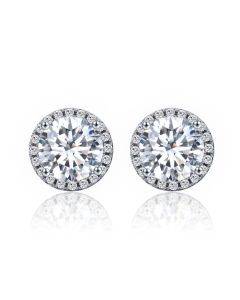 Zircon earrings, pure silver, minimalist girl earrings