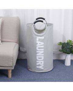 Portable Waterproof Hamper Dirty Clothes Large Collapsible Washing Laundry Basket Bag(Light Grey)