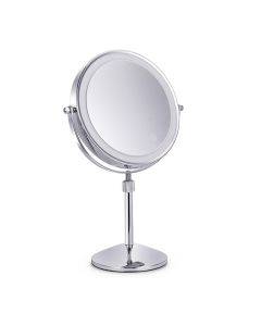 Desktop double-sided circular LED illuminated makeup mirror, adjustable and enlarged makeup mirror 8-inch Rechargeable