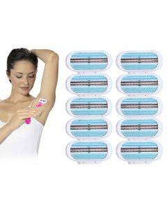 10 pieces sold, women's safety depilator, 3-layer blade shaving blade replacement head