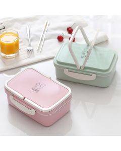 Wheat Straw Carrying Lunch Box Student Multi-layer Sushi Box Lunch Box Fruit Box Lunch Box Set 800-1000ml