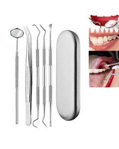 5-piece silver box, stainless steel dental tools, dental plaque protection tools, dental tool set