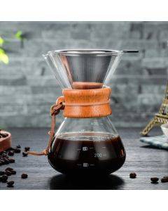 Hand Coffee Pot High Temperature Resistant 400ml Glass Coffee Pot
