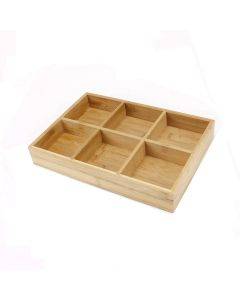 Hot Pot Bamboo Plate Compartmental Platter Vegetable Wood Tray Set