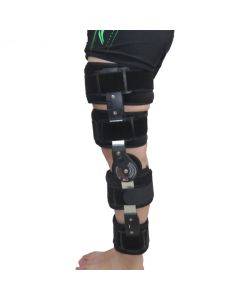 Adjustable knee joint fixation brace with adjustable length, knee injury fracture protection brace bracket
