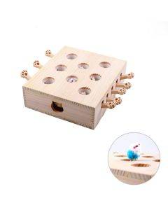 Whack-a-mole funny cat toy, solid wood cat supplies, color: eight-hole fur mouse model