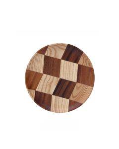 Wooden Tray Dinner Plate Household Fruit Cake Dessert Plate Wooden Dish Round 18cm