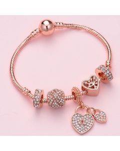SL131 Women's Rose Gold Beaded Bracelet