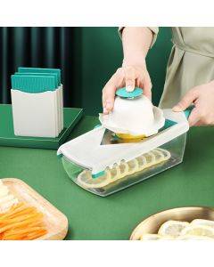 Multifunctional Vegetable Cutter Home Kitchen Vegetable and Fruit Slicer (Dark Green)