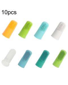 10 pieces of pet fingertips, toothbrushes, cat and dog oral cleaning tools, randomly shipped in color