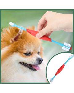 Pet dual head toothbrush pet oral cleaning products (blue)