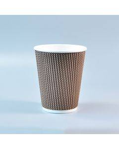 50 PCS 12oz Rose Red Thickened kraft Paper Corrugated Coffee Cup