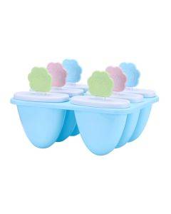 Cartoon smiley face DIY popsicle ice cream mold, home made 6-cell ice box