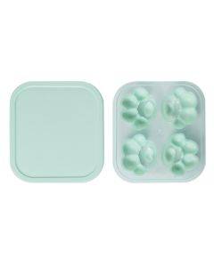 Household Cat Paw Shape Creative Silicone Ice Box Ice Cube Mold Ice Hockey DIY Food Supplement Box with Lid(Vegetation Green)