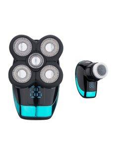 Electric shaver, rechargeable shaver, smart digital display bald hair clipper, style: with nose hair trimmer