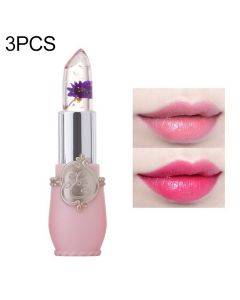 Transparent color changing moisturizing jelly flower lasting lipstick