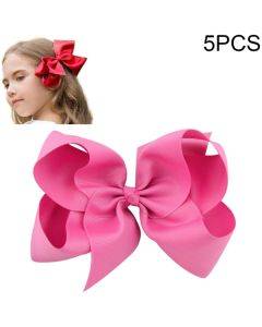 5 6-inch Colorful Children's and Girls Large Solid Bow Hair Clips for Sale