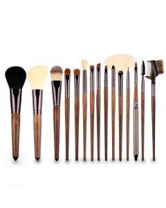 ZOREYA 15-in-1 Black Walnut Makeup Brush Set Complete Set of Beauty Tools Nylon Hair Loose Powder Brush Makeup Brush (ZP15)
