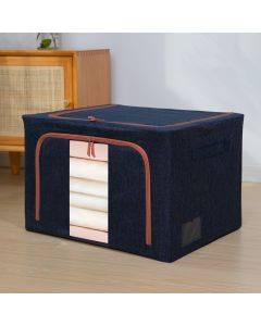Home fabric, steel frame, quilt, clothing storage box, cotton and linen sorting storage box with window