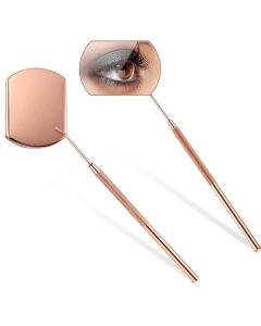 3 pieces for sale Grafted eyelashes handheld inspection mirror rectangular lens anti-warping root anti-fog mirror eyelash mirror, color classification: rose gold