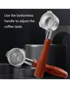 DL-1 Zinc alloy coffee maker bottomless handle Suitable for Dongling, Style: Beech two-coil models