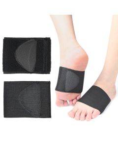 2 pairs sold, flat foot arch support half pad, elastic bandage midfoot pad (black S (size 35-38)