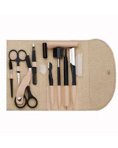 8 pieces/set eyebrow trimming beauty tools (khaki color)