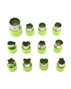 0-98 12 in 1 Kitchen Stainless Steel Flower Cutter(Green)