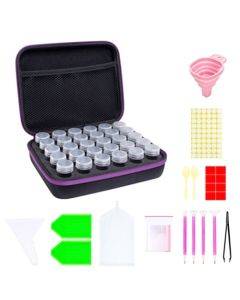 Multifunctional Portable Diamond Painting Tool Set Storage Bag, Style: 30 Grid (Purple)