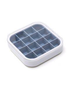 16 Grid Silicone Soft Bottom Homemade Ice Tray Mold With Cover(Blue)