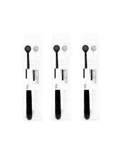 3 Boxes RAOYI Spiral Hair Couple Teeth Brush Small Round Head Adult Soft Hair Toothbrush(Black+White)