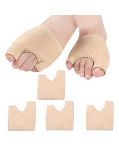 1 pair sold, threaded U-shaped forefoot pad, bunion corrector socks, size: L (skin color)