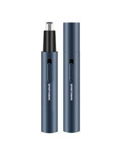 SPORTSMAN Metal Aluminum Tube Body Rechargeable Nose Hair Trimmer, Style: Eyebrow Shaping 2-in-1 (Navy Blue)