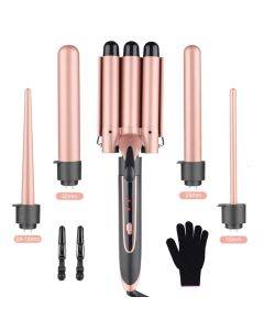 5-in-1 tube replacement LED display tourmaline ceramic curler