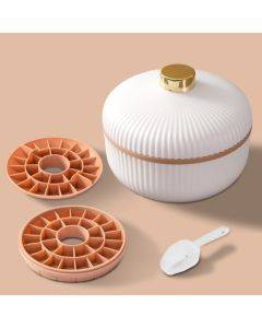 Household Ice Making Ice Storage Box Silicone Ice Tray Ice Cube Mold, Color: White 2 Layer