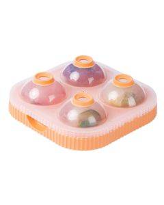 KH039 Whiskey Big Ice Ball Silicone Mold Home Ice Cream Mold with Lid(Orange)