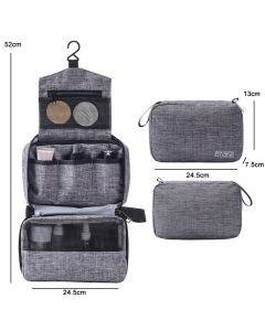 Portable travel waterproof toiletries storage bag (grey)