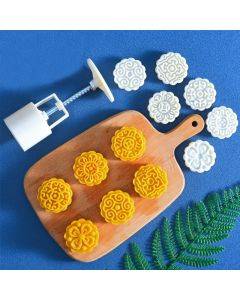 Two round hand pressed pastry baking tools for Mid-Autumn Festival
