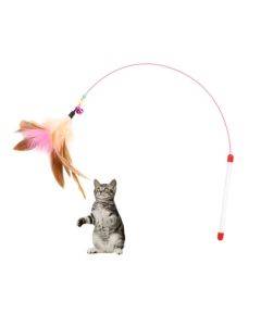 Wire Funny Cat Stick With Bell Cat Toy, Style: Feather