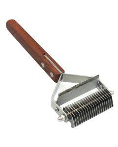 Pet wooden handle dual-purpose stainless steel comb pet hair removal comb