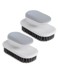 2 PCS SM005 Home Plastic Handle Clothes Cleaning Soft Hair Brush(Grey)