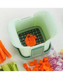 Hand-pressed Multi-Functional French Fry Cutter for Home Use (Green)