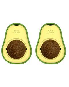 2 PCS Catnip Balls And Avocado Teasing Cat Teeth Cleaning Toy(Gall Fruit)