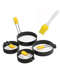 3/4 inch anti scalding egg ring non stick circular fryer mold (4 pieces/set)