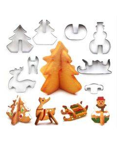 Stainless steel 3D cookie mold Christmas cookie baking tool