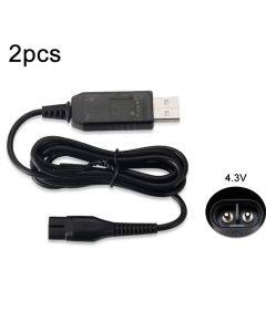 2pcs A00390 4.3V USB charger cable for Philips shaver RQ310 S510 YQ300 S100
