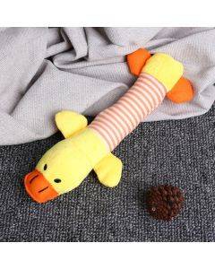 Animal cute long striped plush sound making pet toy (striped duck)
