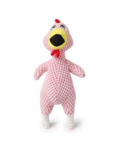 Screaming chicken gnaws and grinds teeth pet plush toy (pink)